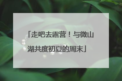 走吧去露营！与微山湖共度初夏的周末