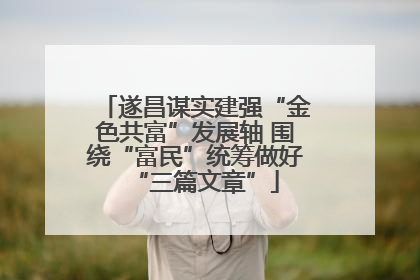 遂昌谋实建强“金色共富”发展轴 围绕“富民”统筹做好“三篇文章”