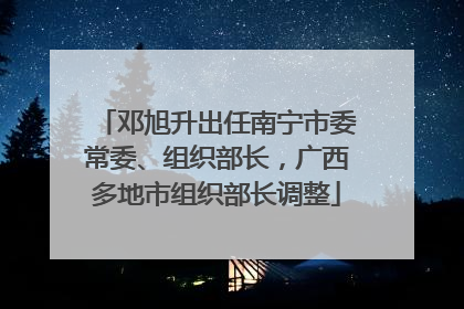 邓旭升出任南宁市委常委、组织部长，广西多地市组织部长调整