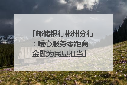 邮储银行郴州分行：暖心服务零距离 金融为民显担当
