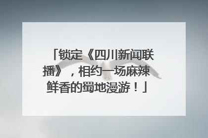 锁定《四川新闻联播》，相约一场麻辣鲜香的蜀地漫游！