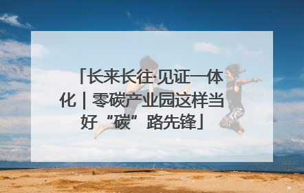 长来长往·见证一体化｜零碳产业园这样当好“碳”路先锋