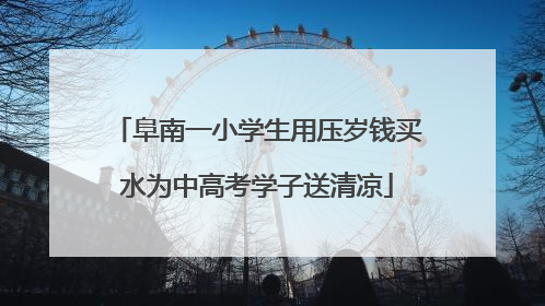 阜南一小学生用压岁钱买水为中高考学子送清凉