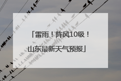 雷雨！阵风10级！山东最新天气预报