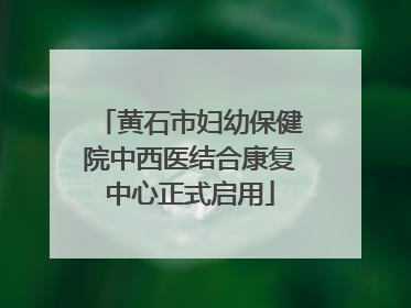 黄石市妇幼保健院中西医结合康复中心正式启用