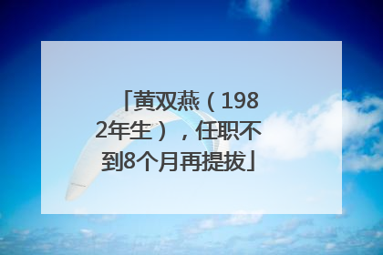 黄双燕（1982年生），任职不到8个月再提拔