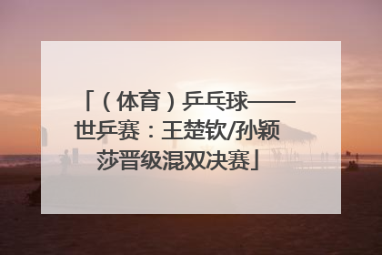 （体育）乒乓球——世乒赛：王楚钦/孙颖莎晋级混双决赛