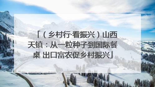 （乡村行·看振兴）山西天镇：从一粒种子到国际餐桌 出口富农促乡村振兴