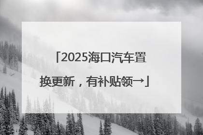 2025海口汽车置换更新，有补贴领→