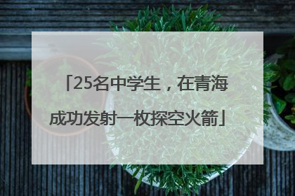 25名中学生，在青海成功发射一枚探空火箭