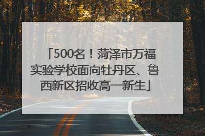 500名！菏泽市万福实验学校面向牡丹区、鲁西新区招收高一新生