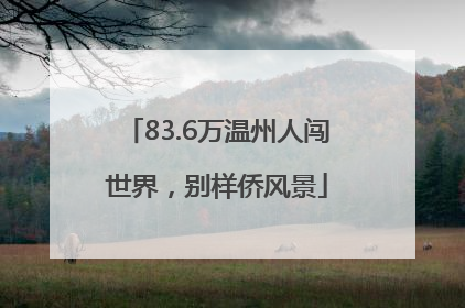83.6万温州人闯世界，别样侨风景