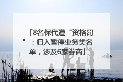 8名保代遭“资格罚”：归入暂停业务类名单，涉及6家券商