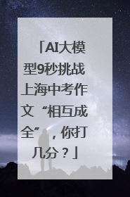 AI大模型9秒挑战上海中考作文“相互成全”，你打几分？